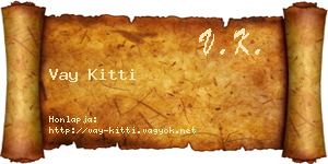 Vay Kitti névjegykártya